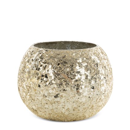 SKLENĚNÝ SVÍCEN MELÍ 12X12X9 CM ZLATÁ