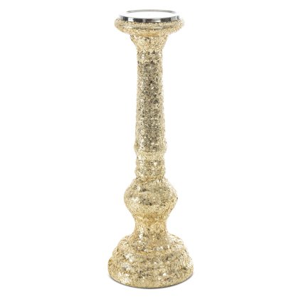 SKLENĚNÝ SVÍCEN MELIA (FI) 13X40 CM ZLATÁ