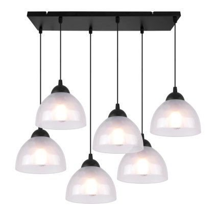 lampa wiszaca venice zyrandol sufitowa biale mleczne szklo czarna listwa do jadalni kuchni