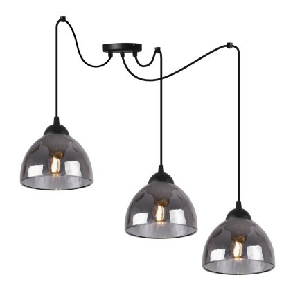 lampa wiszaca venice sufitowa potrojna pajak grafitowy czarny loft nowoczesny e27