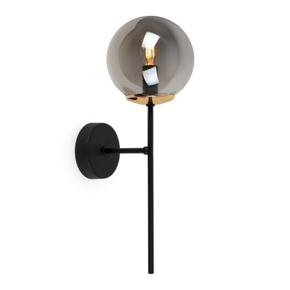 lampa typu kinkiet siena plafon scienny sufitowy czarno zlota nowoczesna konstrukcja szklana kula