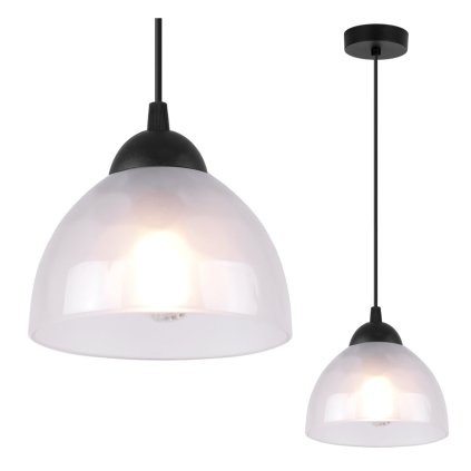 lampa wiszaca venice pojedyncza mleczny bialy szklany klosz loft nowoczesna glamour