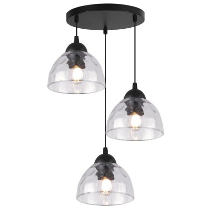 lampa wiszaca venice sufitowa zyrandol z trzema szklanymi kloszami loft nowoczesna