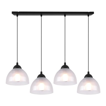 lampa wiszaca venice sufitowa zyrandol mleczne biale klosze czarna konstrukcja do kuchni