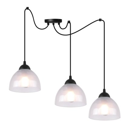 lampa wiszaca venice sufitowa nowoczesny czarny pajak potrojny do salonu jadalni loft