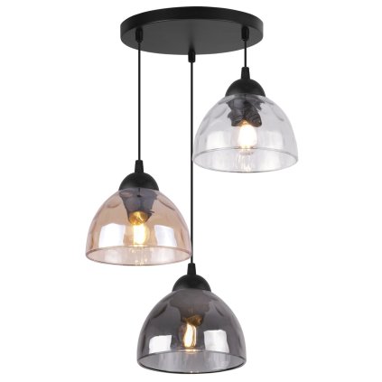 lampa wiszaca venice potrojna sufitowa kolorowe szklane klosze do kuchni jadalni salonu