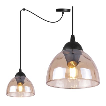 lampa sufitowa venice wiszaca czarny pajak miodowy szklany do kuchni salonu lazienki