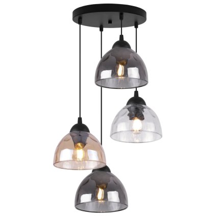 lampa wiszaca venice sufitowa zyrandol kolorowe szklane klosze typu misa loft elegancki