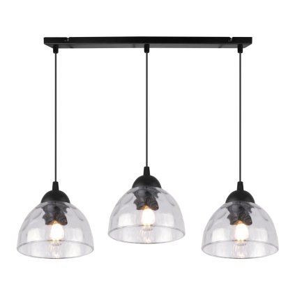 lampa sufitowa venice wiszaca potrojny zyrandol listwa ze szklanymi kloszami styl loftowy