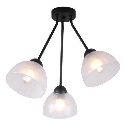 lampa sufitowa potrojna venice zyrandol z mlecznymi bialymi kloszami ze szkla do kuchni