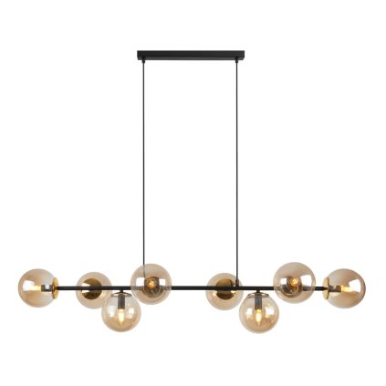 lampa wiszaca siena sufitowa czarny zyrandol listwa ze szklanymi kloszami zloty nad stol 8 zrodel