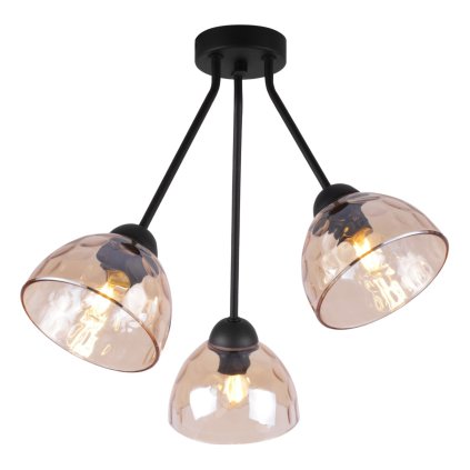 lampa sufitowa venice potrojna miodowe szklane klosze dekoracyjna loft industrialna