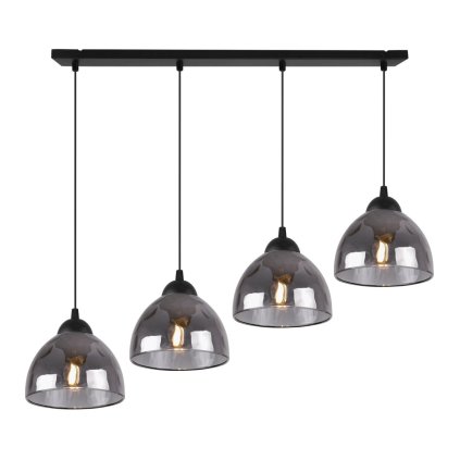 lampa wiszaca venice sufitowa zyrandol typu listwa ze szklanymi kloszami grafitowy czarny