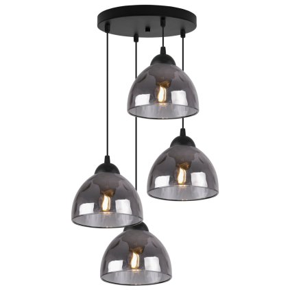 lampa wiszaca venice sufitowa okragla czarna listwa grafitowe szklo nad stol misa e27