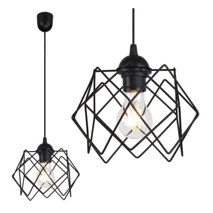 lampa wiszaca stella sufitowa pojedynczy czarny klosz w stylu loft do salonu lazienki kuchni
