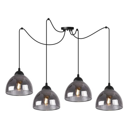 lampa wiszaca venice sufitowa zyrandol czarny pajak nowoczesny grafitowy szklany loft