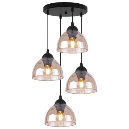 lampa wiszaca venice sufitowa zyrandol czarna listwa miodowe szklo do jadalni kuchni