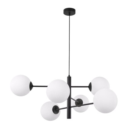 lampa sufitowa vicenza wiszaca loft czarny zyrandol molekularny glamour biale kule