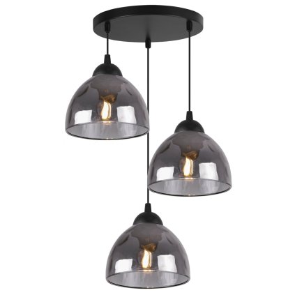 lampa sufitowa venice wiszaca potrojna listwa nad stol i wyspe grafitowe szklane klosze