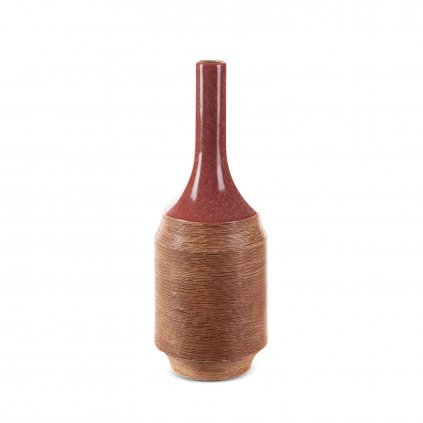 DEKORAČNÍ VÁZA ELDA (07) 16X16X48 CM ČERVENÁ