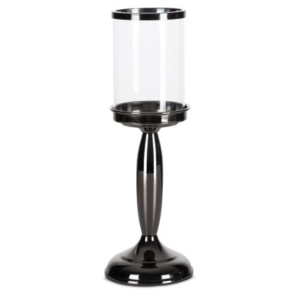 SKLENĚNÝ SVÍCEN NOE 13X13X24 CM ČERNÁ