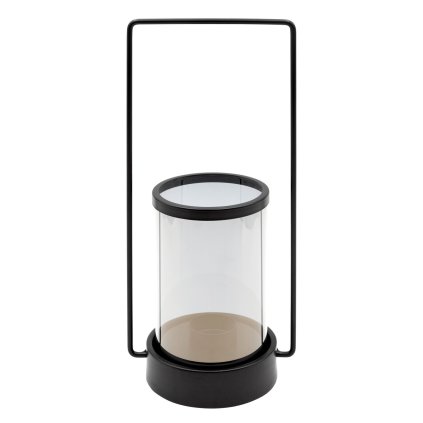 SKLENĚNÝ SVÍCEN WIKI 15X12X32 CM ČERNÁ