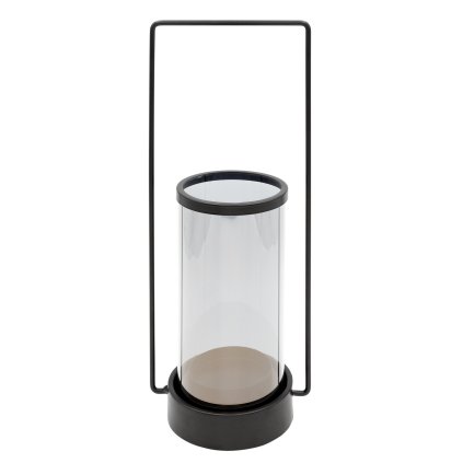 SKLENĚNÝ SVÍCEN WIKI 15X12X37 CM ČERNÁ