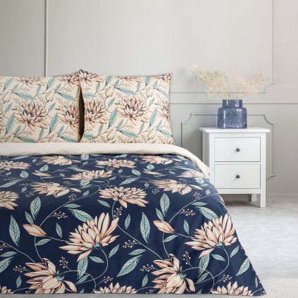 SATÉNOVÉ POVLEČENÍ NIKA49 200X220 CM, 2 KS 70X80 CM KVĚTY