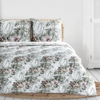 SATÉNOVÉ POVLEČENÍ NIKA53 200X220 CM, 2 KS 70X80 CM KVĚTY