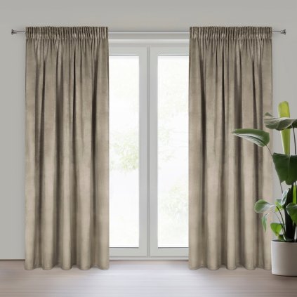 ZATEMŇOVACÍ ZÁVĚS NA PÁSCE MELANIE 140X270 CM HNĚDÁ