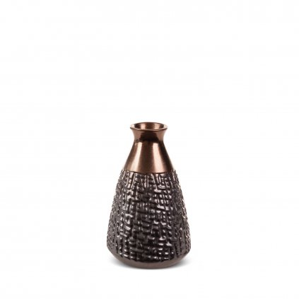 DEKORAČNÍ VÁZA MOŘENA (01) (FI) 13X20 CM HNĚDÁ