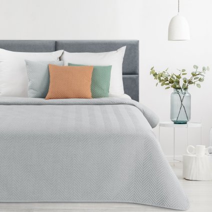 PŘEHOZ NA POSTEL LEN3 220X240 CM STŘÍBRNÝ