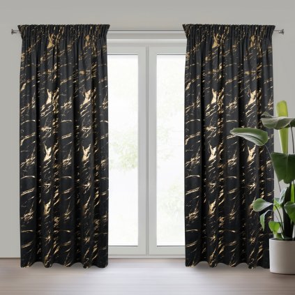 ZATEMŇOVACÍ ZÁVĚS NA PÁSCE MOLLY 140X270 CM VZOROVANÁ