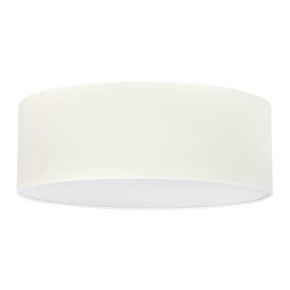 lampa sufitowa plafon gaja kremowa tkanina bawelniana okragly abazur 40cm do sypialni jadalni
