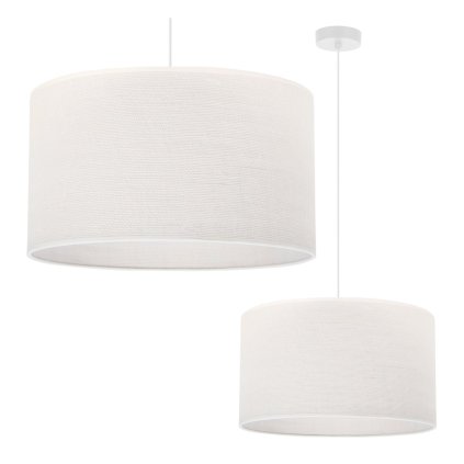 lampa wiszaca sufitowa juta duzy jutowy abazur w bialym kolorze boho do salonu jadalni 40cm