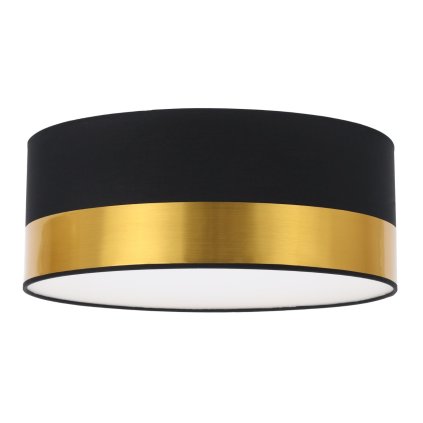 lampa sufitowa plafon elegance czarny abazur ze zlotym wykonczeniem glamour nowoczesny 40cm