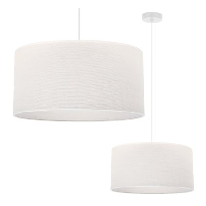 lampa wiszaca sufitowa juta pojedyncza okragly abazur z bialej juty styl boho do pokoju sypialni kuchni