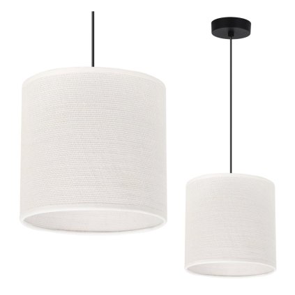lampa wiszaca sufitowa juta bialy jutowy abazur w stylu boho do kuchni pokoju przedpokoju sypialni