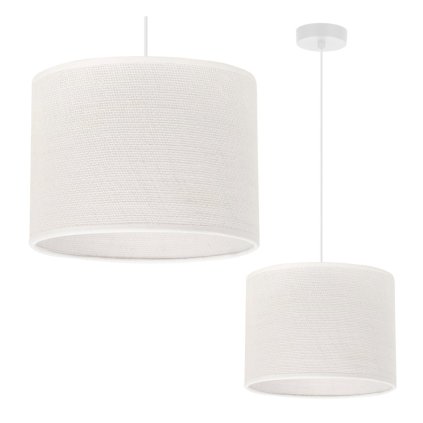 lampa wiszaca sufitowa juta zyrandol z bialym jutowym abazurem w stylu boho do kuchni sypialni