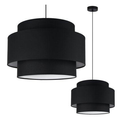 lampa wiszaca sufitowa vienna zyrandol z czarnym abazurem bialy brzeg nad stol do salonu sypialni