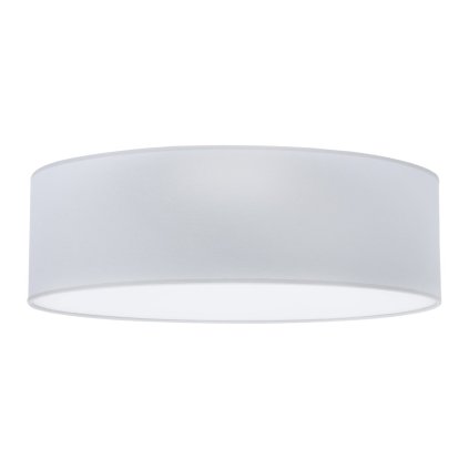 lampa sufitowa typu plafon gaja duzy okragly abazur w jasnoszarym kolorze do sypialni salonu 3xe27