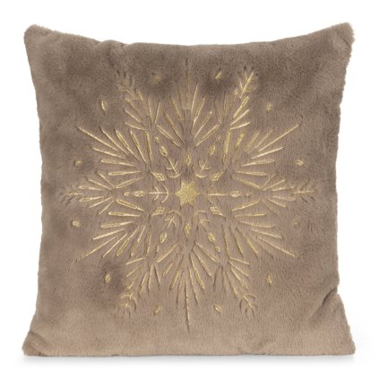 CHLUPATÝ VÁNOČNÍ DEKORAČNÍ POVLAK NA POLŠTÁŘ SNOWFLAKE 45X45 VZOROVANÁ