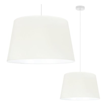 lampa sufitowa wiszaca z abazurem ecru gaja stozek styl klasyczny do kuchni jadalni salonu 44cm