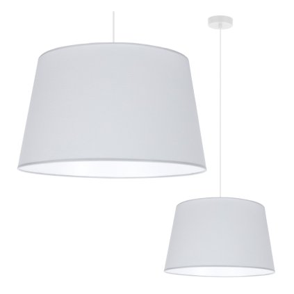 lampa sufitowa wiszaca stozek gaja jasnoszary bawelniany abazur do kuchni jadalni salonu naturalny