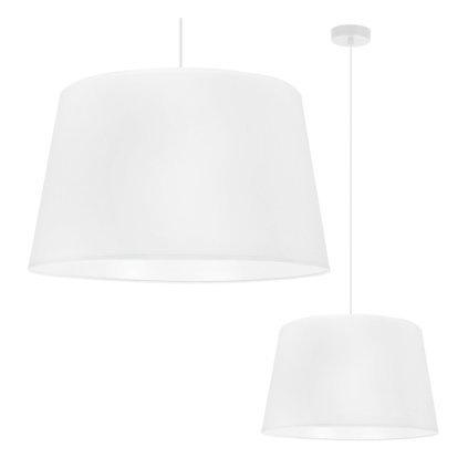 lampa sufitowa wiszaca stozek gaja bialy abazur do kuchni jadalni salonu pojedynczy 44cm e27