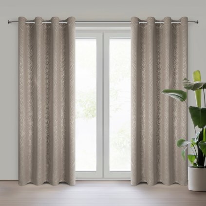 ZÁVĚS NA KROUŽCÍCH OLETA 140X250 CM VZOROVANÁ