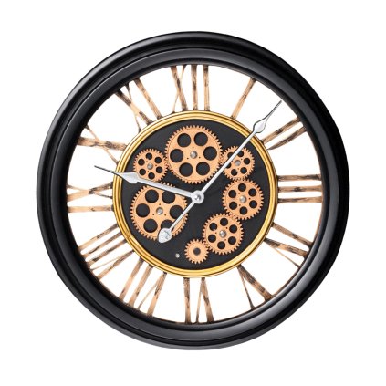 Dekorační vintage nástěnné hodiny s pohyblivými převody