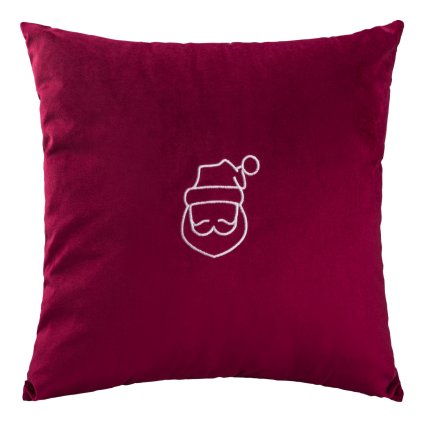 VÁNOČNÍ DEKORAČNÍ POVLAK NA POLŠTÁŘ SANTA 43X43 CM ČERVENÁ