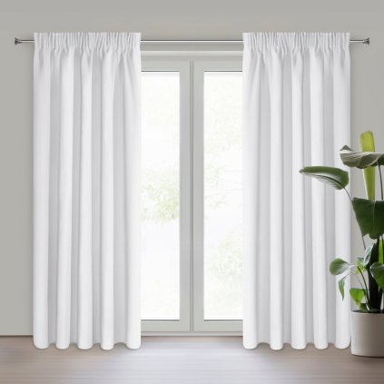 ZATEMŇOVACÍ ZÁVĚS NA PÁSCE ADLEY 135X270 CM BÍLÁ