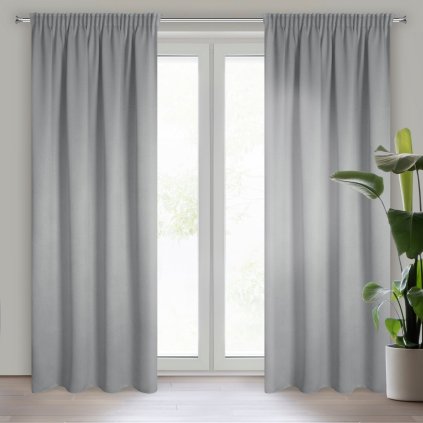 ZATEMŇOVACÍ ZÁVĚS NA PÁSCE CARLO 130X300 CM STŘÍBRNÁ